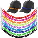 Geyoga 9 Pcs Trucker Hat Chains Trucker Hat Charms Women Man Bill Decoration Detachable DIY Metal Chain for Mesh Baseball Cap(Rainbow Color, Rainbow Style)