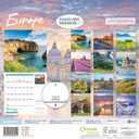 Europe 2026 Square Wall Calendar, 12-Month Monthly Calendar, Scenic Europe Travel & Landmark Photography, 12  12 Wall Hanging Calendar