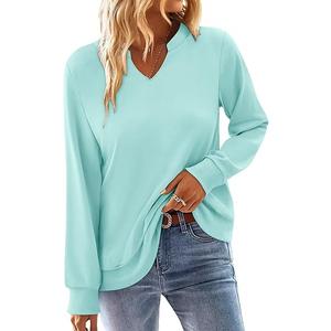 StunShow Women Sweatshirts Long Sleeve Shirts V Neck Casual Cute Loose Fit Lightweight Pullover Tops (Small, 1a Camel)