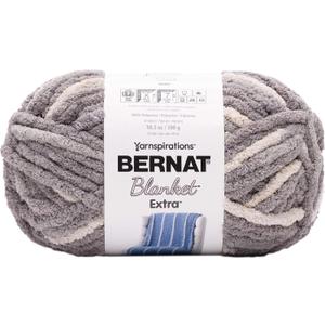 Bernat Blanket Extra Chunky Chenille Acrylic Yarn - 300g/10.5oz - #7 Jumbo Gauge for Knitting and Crocheting - Silver Steel (1 Skein)