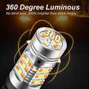 OPP ULITE 3157 Led Bulbs Error Free Canbus Built In Resistor Amber Turn Signal Light White Side Light 12V 360 Luminous 42-Led 2PC Pack Switchback Led Bulb (White Amber 3157 42-SMD)