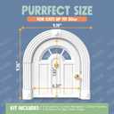 Meow Manor Cat Door Interior Door - No-Flap, Interior Cat Door for Cats Up to 20 lbs, Easy DIY Setup, Secured Installation in Minutes, No Training Needed (Original, White With Gold Accents)