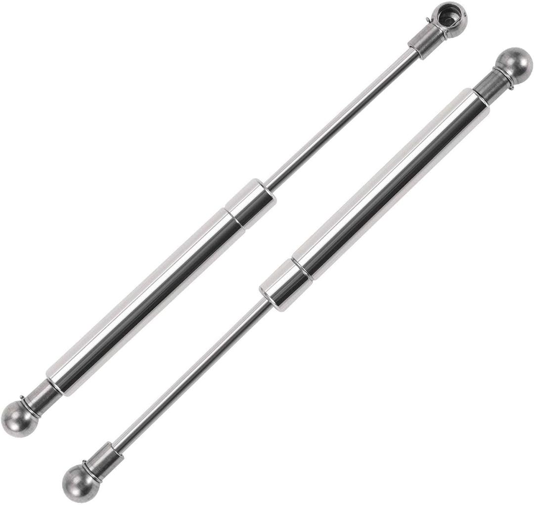 10inch/254mm 20lb/90N/9kg Stainless Steel Gas Struts, 10" Gas Springs Lift Supports for Boat Marine Hatch Cover, 2 Pcs, Ball Joints Ends