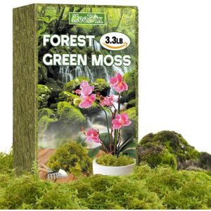 ZeeDix 3.3 lbs Forest Moss for Plants Indoor - Dried Orchid Moss for Repotting, Natural Green Sphagnum for Potted Plants Carnivorous Monstera Succulents Crafts Reptile Habitat (Expands to 60 qt)
