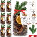 Honeydak 6 Set Christmas Wine Potpourri Simmer Pot Gifts Christmas DIY Mulled Wine Gifts Mulling Spices Mugs Mulled Apple Cider Jars Without Spices for Holiday Winter House Warming Simmering Supplies
