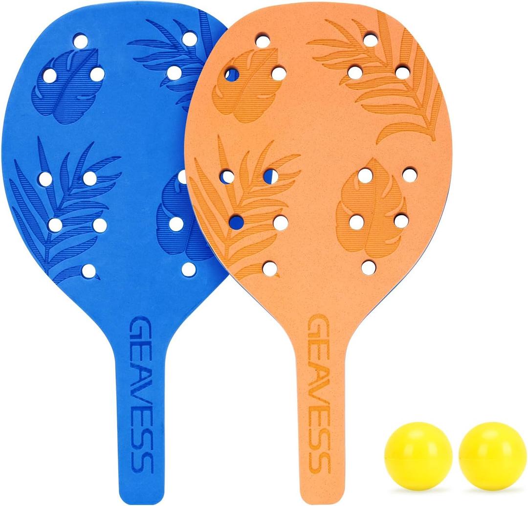 Foam Beach Tennis Racket Set, Beach Paddle Game Set, EVA Memory Foam Racket for Kids, Junior, Adult