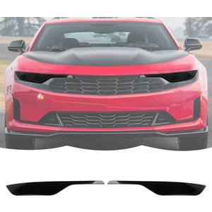 RT-TCZ Smoked Black Headlights Lamp Cover Guard Trim Decoration Accessories Compatible with Chevrolet Chevy Camaro 2019-2023
