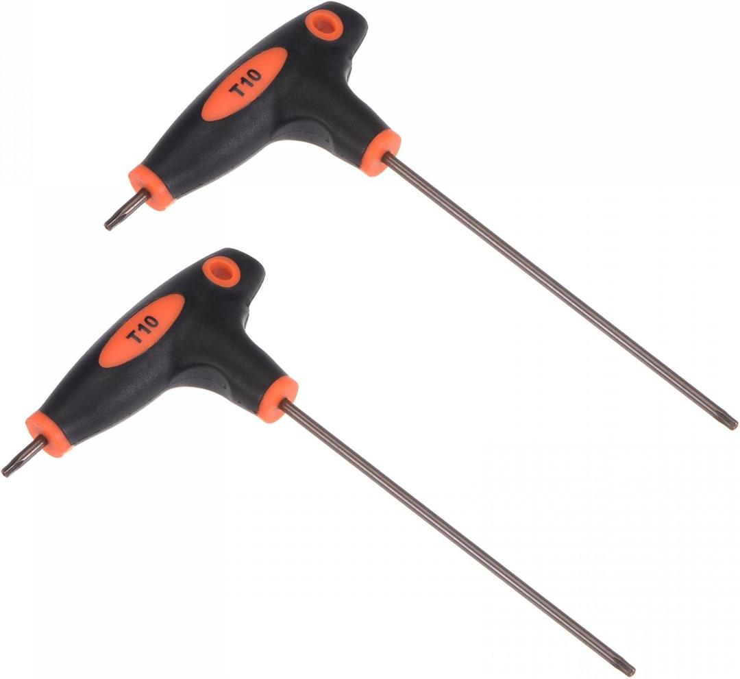 uxcell T10 Anti Tamper Proof Torx Key T-Handle Dual End Wrench, S2 Steel 2 Pcs