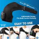 Cordless Shoulder Heating Pad with Massager, Portable Shoulder Massager Wrap with 6 Timer & 3 Vibration with 6 Heat & Timer Modes Warmer for Men Women