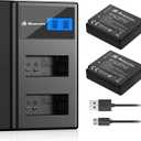 2 Pack DMW-BLG10 Battery 1500mAh and Dual USB Charger for Panasonic DC-G100, DC-ZS80, DC-GX9, DC-LX100 II, DC-ZS200, DC-ZS70, DMC-GX80, DMC-GX85, DMC-ZS60, DMC-ZS100, DMC-GF6, DMC-GX7K, DMC-LX100K