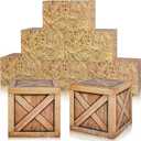 Outus 8 Pcs Hay Bales Boxes Decor Western Cowboy Party Decorations Trunk or Treat Car Decor Fake Hay Photo Booth Props Wooden Grain Straw Boxes for Fall Harvest Halloween(Straw)