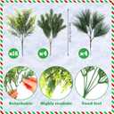 Suncalla 24 Pcs Christmas Artificial Cedar Plant Flower Outdoor 15" Winter Faux Evergreen Plants Christmas Window Box Filler Fake Greenery Pine Branches Stems for Home Garden Path Decorations