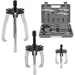 CARVALAX Gear Puller Set, 2T 5T and 5T Wide-Spread - Heavy Duty CR-V Steel 2 & 3 Reversible Jaw Bearing/Pulley Puller  Professional Automotive & Industrial Tool Kit for Mechanics, DIYers