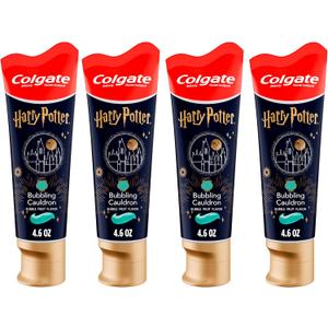 Colgate Harry Potter Kids Toothpaste with Fluoride, 4 Pack, Bubbling Cauldron Bubblegum Toothpaste Flavor, Ages 2+, Sugar Free and Gluten Free, 4.6 Oz Tubes