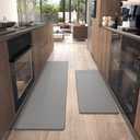 Nestiva Kitchen Rug Set of 2 PCS, Non-Slip/Skid Kitchen Runner Rugs Floor Mats, Anti-Fatigue Soft Standing Mats for Floor, Laundry & Sink, Grey 18"x28"+18"x47"