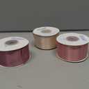 QIANF Dusty Rose Double Face Satin Ribbon 1-1/2 Inch x 45 Yards Champagne Pink/Rose Gold/Mauve Fabric Ribbon for Gift Wrapping, Flower Bouquets, Bows Making, Wedding Decor (3 Rolls *15Yd)