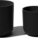 Veradek Mason Series Lima Planter - Set of 2 Round Planters for Garden/Patio | Made from Plastic-Stone Composite with Drainage Holes | Modern Décor for Succulents, Flowers, Small Plants