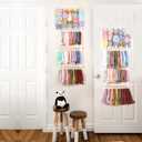 POVETIRE Headband Holder Hair Bows Organizer for Girls,Baby Headbands Hair Accessories Organizer Storage Wall Hanging Decor for Nursery Girls Room (Beige)