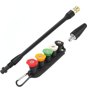 Pressure Washer Replacement Spray Wand with Turbo Nozzleand 5 Spray Tips and Belt Clip Nozzle Holder, Compatible withKar-cher K1, K2, K3, K4, K5, K6, K7 Power Washers