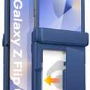 ASAFCASE for Samsung Galaxy Z Flip 6 and Z Flip 7 FE Case Wallet with Card Holder (3 Cards), Hinge Protection & Outer Screen Protector, Shockproof Rugged & Full Body Protective Wallet Cover 5G, Blue