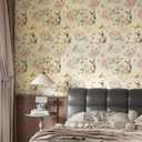 Theper Pink Floral Wallpaper Peel and Stick Wallpaper Boho 17.3"×393"
