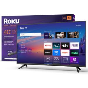 Roku Smart TV 2025  40-Inch Select Series, 1080p Full HD TV  RokuTV with Voice Remote  Flat Screen LED Television with Wi-Fi for Streaming Live Local News, Sports, Family Entertainment