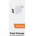 ZGear USB Charger Fast Charge Dual Port Wall Charger 12 Watts 2.4 Amps (White)