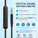 AC01 Over-Ear Headphones Wired, Passive Noise Isolating Corded Stereo Headsets with Mic Volume Control for Adults Teens 3.5mm for Chromebooks, Laptop, Computer, Tablets, Travel (Black Blue)