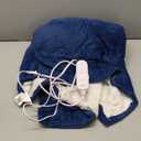 HOMLYNS LuxeHeat Heated Blanket Throw, Soft Flannel Sherpa, Electric Blanket 5 Heat Settings, Fast Heating, Heating Throw Blanket 3 Hours Timer Auto Shut Off, Machine Washable, 5060 Inches, Navy