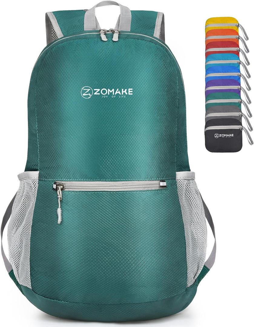ZOMAKE Ultra Lightweight Hiking Backpack 20L, Packable Small Backpacks Water Resistant Daypack for Women Men, (Dark Green)