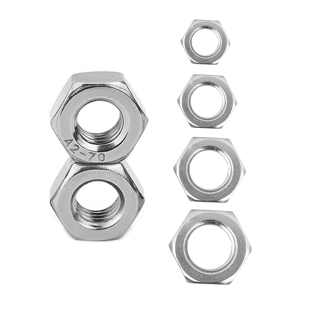 QISHENG 80 PCS 1/2"-13 Stainless Steel SAE Hex Nuts,Stainless Steel 18-8 A2(304) Nut, Home Nut