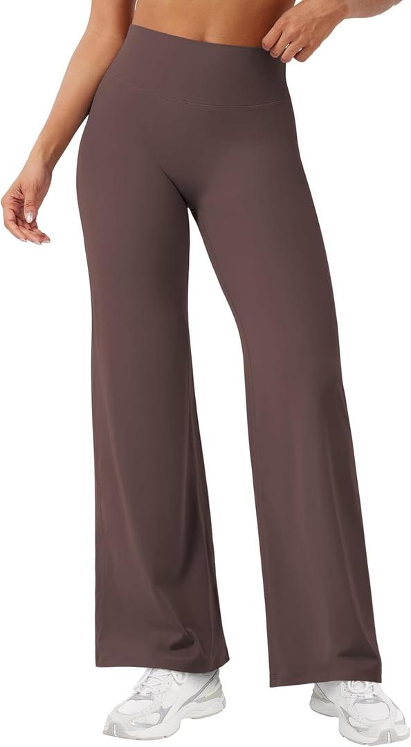 YEOREO Ease Workout Leggings Womens No Front Seam Straight Leggings 29"/ 31.5"/ 33"/ 35" High Waist Buttery Eddiy Yoga Pants (Brown, Medium)