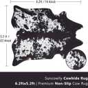 Cow Print Rug Cowhide Rugs Cow Hide Carpet Faux Cowhide Rug Western Decor Animal Print Rugs for Living Room Bedroom Office Area Rug (Black&White, 5.2x6.2FT)