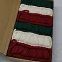 Fesciory Christmas Stockings, 6 Pack 18 Inches Large Size Cable Knitted Stocking Gifts & Decorations for Family Holiday Xmas Party, Burgundy & Ivory & Green
