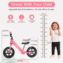 Toddler Balance Bike 12 No Pedal Training Bicycle for Kids 24 Months to 5 Years Tool-Free Adjustments Seat and Handlebar Best Gift for 2 3 4 5 Boys Girls | No Pedal, Training Bicycle, for Kids, Seat and Handlebar, Best Gift