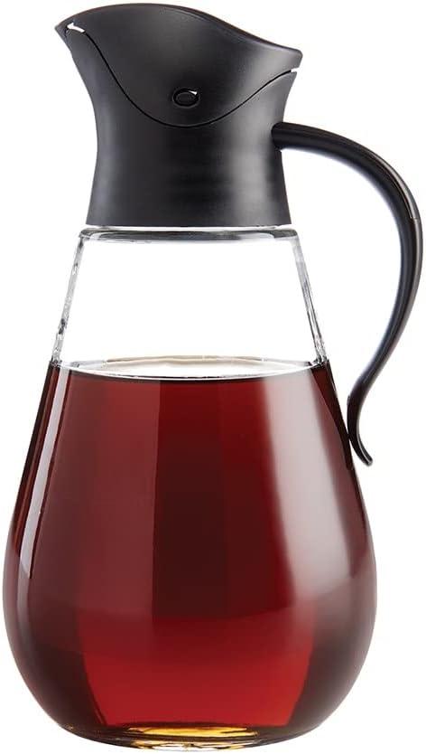 Mrs. Anderson's Baking Store'N Pour Syrup Dispenser, BPA Free, 18.5-Ounce Capacity (Glass with Black Lid)