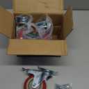 Caster Wheels 4 Inch, Heavy Duty Caster Set of 4, Swivel Castor Wheel with Dual Locking Brakes, Silent Polyurethane (PU) Wheels, 360 Rotation, for Furniture and Workbench, Load 2600 Lbs