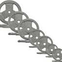 Fitvids Standard Cast Iron 1-Inch Weight Plates for Strength Training & Weightlifting, 35LB/70LB/120LB (Gray)