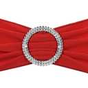 PATIKIL 13" x 5" Stretch Chair Sashes Bows, 10 Pack Elastic Chair Bands Sashes with Buckle Slider for Wedding Banquet Decorations, Red