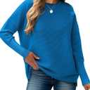 ANRABESS Womens Oversized Batwing Long Sleeve Ribbed Knit Sweaters 2025 Fall Outfits (Small, Royal Blue)