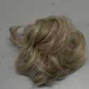 CJL HAIR Large Messy Bun Hair Piece Wavy Curly Scrunchies Synthetic Chignon Ponytail Hair Extensions Thick Updo Hairpieces for Women Ivory Grey