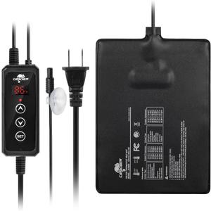 Reptile Heat Pad with Dimming Thermostat, 6" X 8" 8W Heating Pad Combo Set for 10-20 Gallon Reptile Tank, Under Tank Heater for Reptiles, Turtle, Snake, Lizard, Hermit Crab, Frogs, Seed