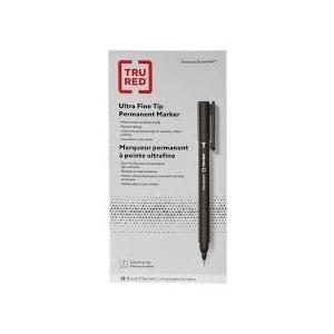 TRU RED Staples Permanent Markers Fine Tip 