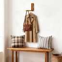 Wood Wall Mounted Clothes Drying Rack, 6 Inch Small Spaces Foldable Clothes Wall Hanging Racks, Wooden Folding Clothes Hanger Racks for Apartments Closet Balconies Laundry Room, Bedroom, Living Room