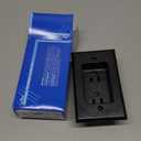 Leviton 15 Amp 1-Gang Recessed Duplex Receptacle, Residential Grade, with Screws Mounted to Housing, 689-E, Black