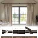 Lootkell 2 Pack Modern Brown Curtain Rods Set for Windows 28 to 48 Inches Adjustable Length Heavy Duty 1" Diameter Window Curtain Rod with Decorative Finials for Outdoor Bedroom Kitchen Living Room