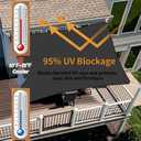 12'X16' Rectangle Sun Shade Sail Sun Shades Outdoor Patio | Cool Grey, 180GSM, UV Block, Tear & Fade, Breathable, SunShades for Patio, Garden, Yard, Deck