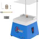 Stained Diamond Glass Grinder Machine DIY Tool With 5/8" & 1" Bits, 63/37 Solder, Cutter, Acrylic Baffle for Processing Arts and Decoration, 110V 65W, 4200RPM, Blue