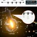 Kawaya Outdoor String Lights 25 FT LED Patio Light with 12+1 Shatterproof Edison Globe Bulbs - IP65 Waterproof Dimmable Hanging Lights - 2700K Warm White Lighting for Outside Yard Porch Deck Bistro