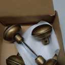 2 Pack Vintage Antique Brass Door Knob Set with Spindle, Vintage Old Style Door Knobs Replacement Set for Mortise Lock Interior Doors